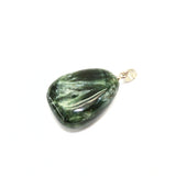 Seraphinite small tumbled pendant with silver bail