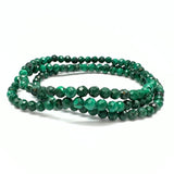 Malakit, fasetterat armband 4 mm