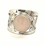 Rose quartz, ring silver filigree