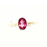 Topaz pink faceted stone in silver ring