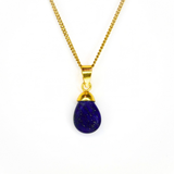 Lapis Lazuli, Dew Kristalldroppe guldpläterat silverhänge