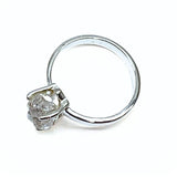 Pakimer / herkimer diamant ring i silver