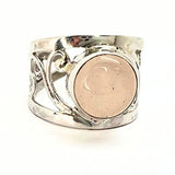 Rose quartz, ring silver filigree