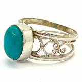 Turkos, ring i filigranarbetat silver