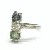 Moldavite, raw set in a silver pendant