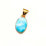 Larimar, oval guldhänge
