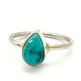 Turquoise drop in sterling silver