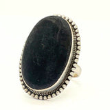 Lava, oval silverring med filigranram