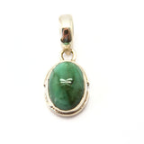 Emerald oval pendant with smooth edge