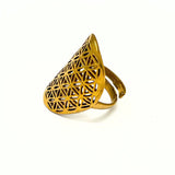 Flower of Life - ring i brons ställbar ringstorlek