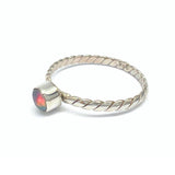 Opal with twisted silver ring