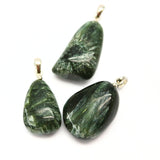 Seraphinite small tumbled pendant with silver bail