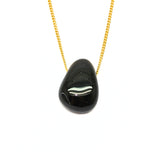Black Tourmaline Crystal Necklace with Silver or Gold Plated Chain