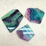 Fluorite crystal slab