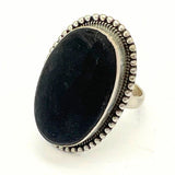 Lava, oval silverring med filigranram