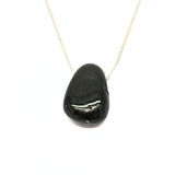 Black Tourmaline Crystal Necklace with Silver or Gold Plated Chain