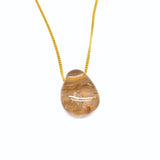 Smoky Quartz Crystal Necklace with Silver or Gold Plated Chain