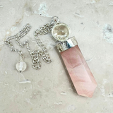 Rose quartz, pendulum with ball