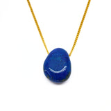 Lapis Lazuli kristallhalsband med silver eller guldpläterad kedja