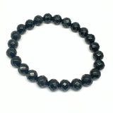 Onyx svart, armband med fasetterade kristaller 8 mm