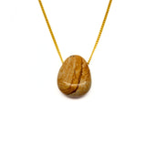 Picture jasper, landscape jasper, small tumbled pendant with hole