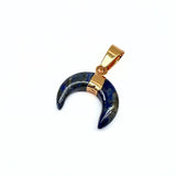 Lapis Lazuli, hänge månskära med guldhållare