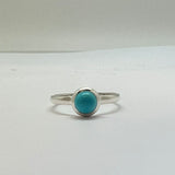 Turkos rund sten i sterling silver