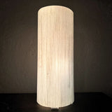 Selenite, polished cylinder lamp with electricity
