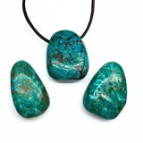 Chrysocolla tumbled pendant with hole