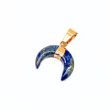 Lapis Lazuli, hänge månskära med guldhållare