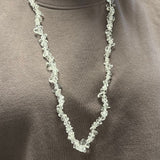 Rock crystal chips necklace approx. 90 cm