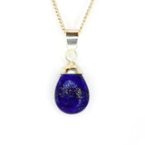 Lapis Lazuli, Dew Crystal Drop silver pendant