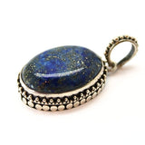 Lapis lazuli, ovalt hänge i silverfiligran