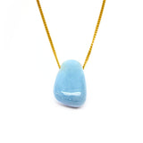 Angelite Crystal Necklace with Silver or Gold Plated Chain