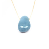 Angelite Crystal Necklace with Silver or Gold Plated Chain