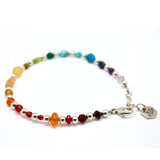 Chakra, armband med silverpärlor