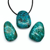 Chrysocolla tumbled pendant with hole