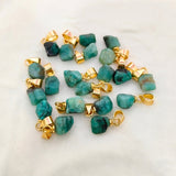 Natural emerald crystal in gold-plated setting - RAW