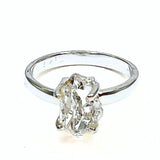 Pakimer / herkimer diamant ring i silver