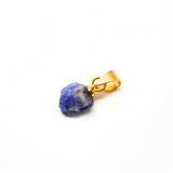 Natural tanzanite crystal in gold-plated setting - RAW