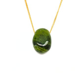 Jade necklace with silver or gold plated chain