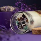 Love - Magical candle with rose quartz &amp; jasmine for rituals &amp; spells