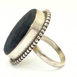 Lava, oval silverring med filigranram