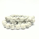Howlit, armband blanka runda pärlor 8 mm