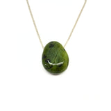 Jade necklace with silver or gold plated chain