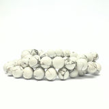 Howlit, armband blanka runda pärlor 8 mm