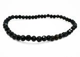 Agat svart, armband 4 mm fasett slipade pärlor