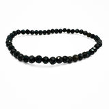 Agat svart, armband 4 mm fasett slipade pärlor