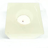 Candle lantern, square white selenite
