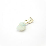 Natural rainbow moonstone crystal in silver-plated setting - RAW